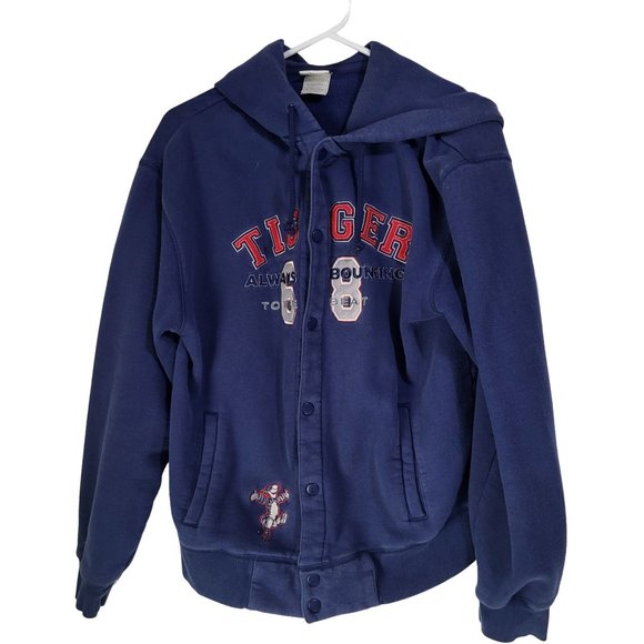 Disney Jackets & Blazers - Vintage Disney Store Tigger Embroidered Sweatshirt Jacket Hooded Blue Small
